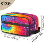 Rainbow Tie Dye Travel Toiletry Bag for Women Men Abstract Swirl Tie Dye Lightweight Cosmetic Makeup Bag Waterproof Shaving Bag Dopp Kit with Large Capacity for Toiletries and Shaving Accessories