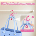 OUTXE 2-Pack Organizer Hooks for Bogg Bag Accessories, Multifunctional Stackable Storage ABS Hanger Hooks for X Large Medium Baby Bog Bag, Universal Rubber Tote Beach Bag Accessories