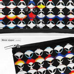 Women's Toiletry Bag, Travel Cosmetic Bag, Large Makeup Case, Cool Trippy Aliens Pattern Personality Fashion Zipper Cosmetic Case