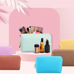 Sanwuta 9 Pcs Makeup Bags Bulk PU Double Zippers Cosmetic Bag Makeup Toiletry Christmas Small Pouch Portable Travel Organizers Case for Women Bridesmaid Party End of The Year(Vintage Colors)