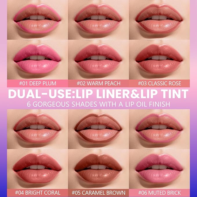 Jolilab Lip Stain Masque,Wipe Off Lip Tint,Waterproof,Transfer proof,Highly Pigmented,Ultra Long Lasting Lip Stain Peel off Makeup With Matte finish for All-day Wear.(#05+#06)