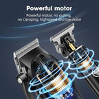 HIENA PRO Professional Hair Clippers Set for Men Cordless Hair Cutting Kit Barber Kit Rechargeable Clippers and Trimmers Set Clipper Set for Barbers with LED Display, Gifts for Men, (Black)
