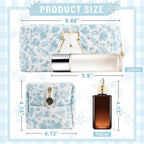 Personalized Quilted Cosmetic Bag, Puffy Monogrammed Christmas Birthday Gifts for Women & Girls, Cute initial Floral Makeup Bag Puffer Coquette Bag, Aesthetic Travel Toiletry Zipper Pouch(Blue,A)