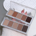 5 Colors Matte Nude Eyeshadow Makeup Palette, Nude Brown Cocoa Taupe Ebony Black Smokey Matte Cream Mini Eye Shadow Palette Makeup for Older Women Blue Green Eye, Contour Palettes sombras de ojos
