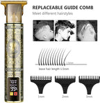 Men's T-Blade Hair Clippers, Waterproof & Low Noise, Professional Hair Trimmer, USB Quick Charge & LED Display, Ergonomic All Metal Design