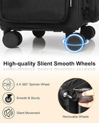 Relavel Rolling Makeup Case, 4 in 1 Hairstylist Traveling Bag Cosmetology Case on Wheels Large Hair Tools Cosmetics Train Case Makeup Artist Storage Organizer Trolley Suitcase with 360° Swivel Wheels