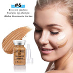TRESSON BB Facial Glow Serum Starter Kit Hyaluronic Acid Essence Foundation Skin Care Kit 0.27oz 12 Vials, Combined With Niacinamide and Peptides To Skin Tone Anti-Aging Foundation Light Rose