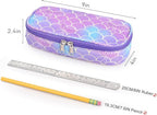 mibasies Girls Pencil Case for Kids, Multi-Slot Pencil Pouch, Mermaid Tail Purple