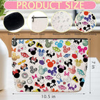 2PCS Cute Cartoon Mouse Print Makeup Bag Magic Cartoon Mouse Cosmetic Bag for Women Animal Lovers Gifts for Women Female Her Daughter Cousin Best Friend Bestie BFF Mothers Day Graduation Birthday
