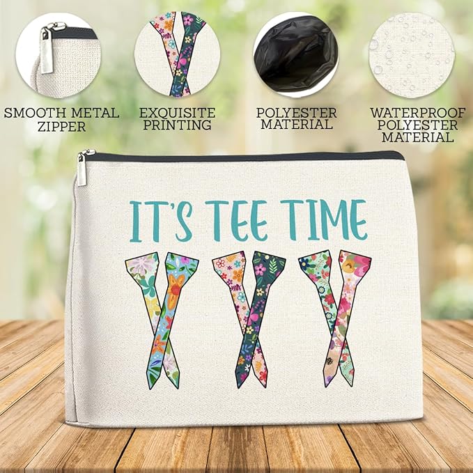 Golf Gifts Makeup Bag, Team Gifts for Women Golf Lover Player Inspirational Gift for Golfers Friendship Birthday Gift for Her Female Friend Zipper Cosmetic Bag Travel Toiletry Pouch for Purse