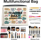 Inspirational Teacher Gifts Makeup Bag, Graduation & Daily Affirmations Zipper Pouch