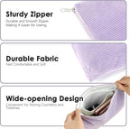 Corduroy Makeup Bag, Travel Cosmetic Bag Organizer Toiletry Bag Make Up Bags with Zipper & Compartments for Women Girls, 2PCS