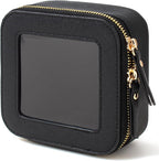 KOTORA Small Makeup Bag for Purse Cute Travel Makeup Bag Clear Cosmetic Bag with Zipper, Car Make Up Bag Organizer Storage Traveling Car Accessories Travel Essentials for Women (Mini Black)