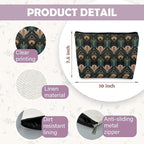 Witch Bags: Cosmetic Toiletry Bag - Vintage 1920s Gothic Bats and Flowers Aesthetic, Great for Women's Gothic Gifts or Halloween Gifts