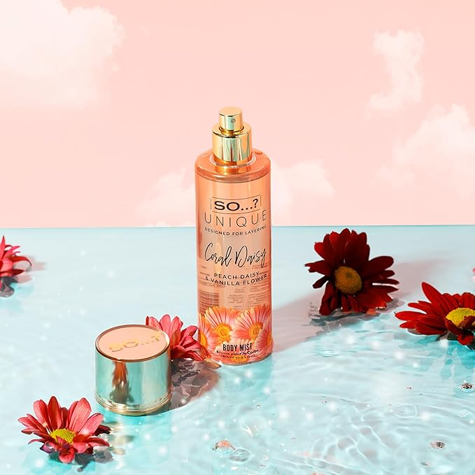 So...? Unique Body Mist - Coral Daisy for Women - 5.1 oz Body Mist - Pack of 2