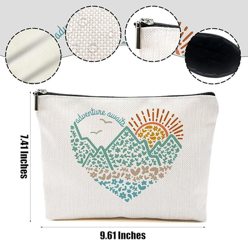4pcs Camping Gifts for Women Makeup Bag, Travel Essential Cosmetic Bag Camping Essentials Birthday Gifts for Women Female Girls Sister BFF, Outdooor Enthusiasts Toiletry Bags