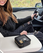 KOTORA Small Makeup Bag for Purse Cute Travel Makeup Bag Clear Cosmetic Bag with Zipper, Car Make Up Bag Organizer Storage Traveling Car Accessories Travel Essentials for Women (Mini Black)