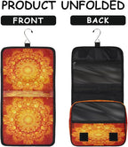 Travel Toiletry Bag for Women & Men Ethnic Mandala Flower Toho Hanging Cosmetic Organizer Portable Waterproof Makeup Case Make Up Bag with Compartments Travel Essentials for Bathroom Shower