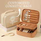 Custom Makeup Bag, Personalized Travel Toiletry Bag,Portable Cosmetic Bag with Elastic Straps,Makeup Organizer with Adjustable Dividers,Christmas and Wedding Gifts for Friend and Bridesmaid.