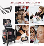 Stagiant Rolling Makeup Train Case, Professional Makeup Case, Travel Cosmetic Organizer Make Up Storage Bag for Makeup Artist, Hairstylist, Barbers, with 5 Toiletry Bags, Black