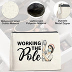Nurse Gifts Makeup Bag, Funny Nurse ICU Nurse ER Nurse RN Appreciation Gifts, Nurse Graduation Gifts, Working The Pole Nurse Zipper Makeup Pouch