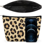 Travel Cosmetic Bag, Large Makeup Case, Toiletry Bag, Personality Fashion Zipper Cosmetic Case Wild Animal Leopard Print