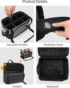 TANTO Makeup Backpack Makeup Artist Bag Professional Extra Large Cosmetic Bags Travel Train Case Storage Organizer Double-Layer Cosmetic Case with 4 Pouch and Brush Organizer (Black, two piece)