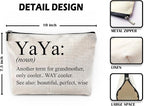 Sufamb Yaya Makeup Bag - Grandma's Birthday & Mother's Day Gift - Small Cosmetic Pouch for Purse