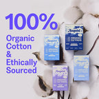 August Regular Cotton Menstrual Pads, 36-Pack Ultra Thin Pads with Wings, Hypoallergenic Sanitary Napkins with Organic Cotton Topsheet, Compostable Wrappers, Toxin Free, Fragrance Free