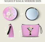 Appreciation Initial Monogram Gifts for Sisters from Sister Employees Team Bride Womens Unique Mom Personalized Makeup Cosmetic Bag with Mirror Mothers Day Christmas Graduation Y