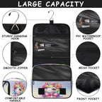 Travel Toiletry Bag for Women & Men Unicorn Flower Animal Colorful Hanging Cosmetic Organizer Portable Waterproof Makeup Case Make Up Bag with Compartments Travel Essentials for Bathroom Shower