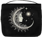 Travel Toiletry Bag for Women & Men Ethnic Moon Sun Hanging Cosmetic Organizer Portable Waterproof Makeup Case Make Up Bag with Compartments Travel Essentials for Bathroom Shower