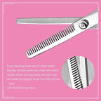 Hair Cutting Scissors Thinning Shears- Fcysy Professional Barber Sharp Hair Scissors Hairdressing Shears Kit with Haircut Accessories in Leather Case for Cutting Styling Hair for Women Men Pet- 7 Pcs