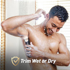 Body Hair Trimmer for Men: Pubic Hair Trimmer with Mirror & LED Light - Electric Ball Shavers with Ceramic Blades & Travel Lock - Body Groomer IPX7 Waterproof Wet or Dry Use for Groin/Legs/Chest