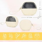 Clear Makeup Bag for Travel, Mini Waterproof Cosmetic Organizer with Zipper, Portable Transparent Toiletry Bag for Women & Men (6.7x6 Inch) - Fits Makeup, Skincare, Jewelry (White)
