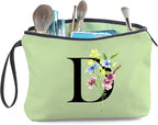 Women Birthday Maid of Honor Monogrammed Gifts for Bride Bridesmaid Sister Friend Her Teacher Makeup Cosmetic Bag with Mirror Mothers Day Christmas Graduation D