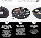 Lay-n-Go Cosmo Layflat Drawstring Cosmetic & Makeup Bag Organizer w/Zipper Pocket, Brush Loops & More, Cinch to Close, Lay Flat to Use, Durable, Machine Wash, Travel Toiletry Bag (22", Purple)