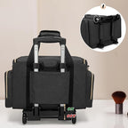 LUXJA Rolling Makeup Case with 3 Removable Pouches and 1 Makeup Brush Bag, Large Makeup Bag Cosmetic Bag with Detachable Dolly (Patented), Black
