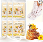 Hydrating Hand and Foot Mask, 3 Foot & 3 Hand Mask, Hand and Foot Care After Pedicure, Moisturizing Socks for Dry, Cracked Heel, Foot Spa, Honey & Milk, Vitamin E