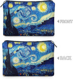 COEQINE Starry Night Makeup Bags for Women Leather Cosmetic Bags for Travel Party Bag Makeup Organizer Bag With Zipper Easy To Clean Fashion Cosmetic Travel Bag Small Cosmetic Wallet for Ladies