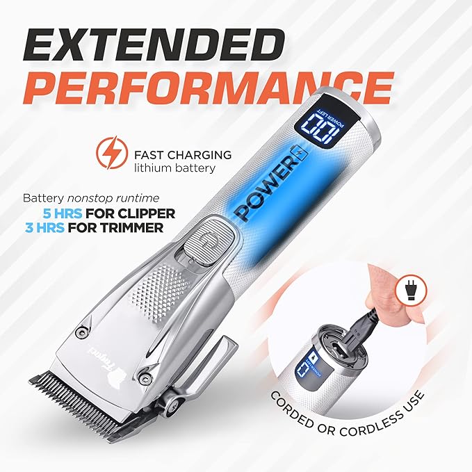 Fagaci Hair Clippers for Men & Double Foil Shavers, Barber Clippers for Hair Cutting, Cordless Hair Clippers and Trimmers Set, Maquina de Cortar Cabello, 5 Speeds Electric Shavers for Men