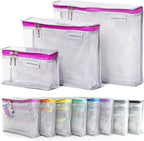 MUMI Travel Toiletry Bag Set of 3 – Clear TSA Approved Toiletry Bags for Women – Reusable Water-Resistant Makeup Organizer Pouches for Skincare, Cosmetics, Travel Accessories, Airport Packing - Pink