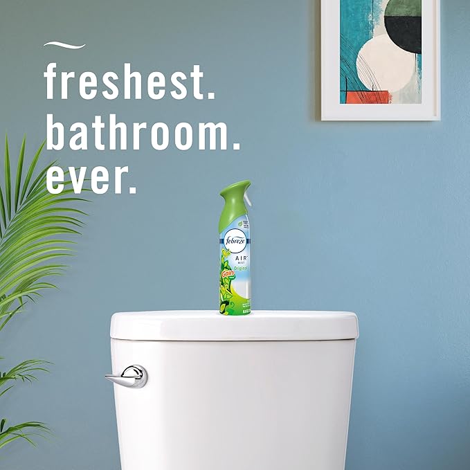 Febreze Air Mist Air Freshener Spray, Odor-Fighting Room Spray, Air Fresheners for Home and Bathroom and Kitchen, Aerosol Can, Gain Original Scent, 8.8oz, 2 Count