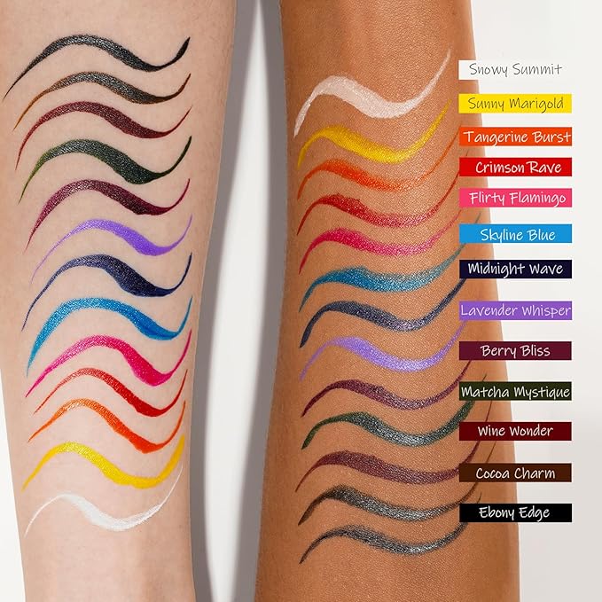 Liquid Eyeliner, Red Eyeliner Pen, Long Lasting Colored Eye Liner Pen with Precision Felt Tip, Water Removable, Friendly to Sensitive Skin, Party Makeup (Crimson Rave)