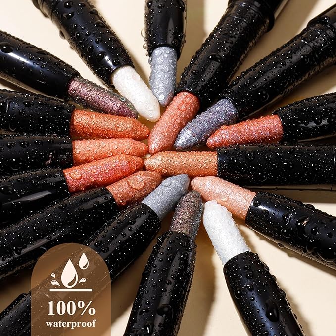 longwear cream eye shadow sticks(02 Rose Gold Shimmer),Smudge-Proof,Waterproof Eyeshadow,Silky Formula Glitter With Makeup Brush,Rose Gold Sheer Shimmer