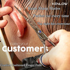 Hair Cutting Scissors, KENLOW Professional Hair Scissors With Comfortable Removable Finger Grips. Perfect As Hair Shears For Hair Cutting Or Barber Scissors. Haircut Scissors For Salon Or Home Use.