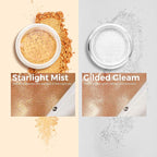 BEPHOLAN Highlighter Powder,High Gloss Glitter,Sparkling Powder Makeup for Face and Body - High-Pigment Shimmer Makeup, Long-Lasting & Buildable（Gilded Gleam）