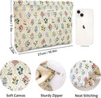 STARDW Aesthetic Floral Makeup Bag Cute Small Cosmetic Bags for Women Girls, Travel Toiletry Bag Large Capacity Zipper Makeup Pouch, Purse Organizer Pouches