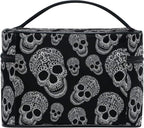 Makeup Bag, Skull Print Travel Makeup Organizer Bag Cosmetic Cases Toiletry Bags for Girl Women Ladies