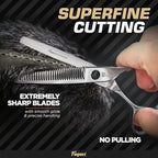 Fagaci Thinning Shears 6 Inch with Extremely Sharp Blades, Professional Hair Thinning Scissors, Durable, Smooth Motion & Fine Cut, Thinning Scissors with Sheath, Cleaning Leather, Key&Rings
